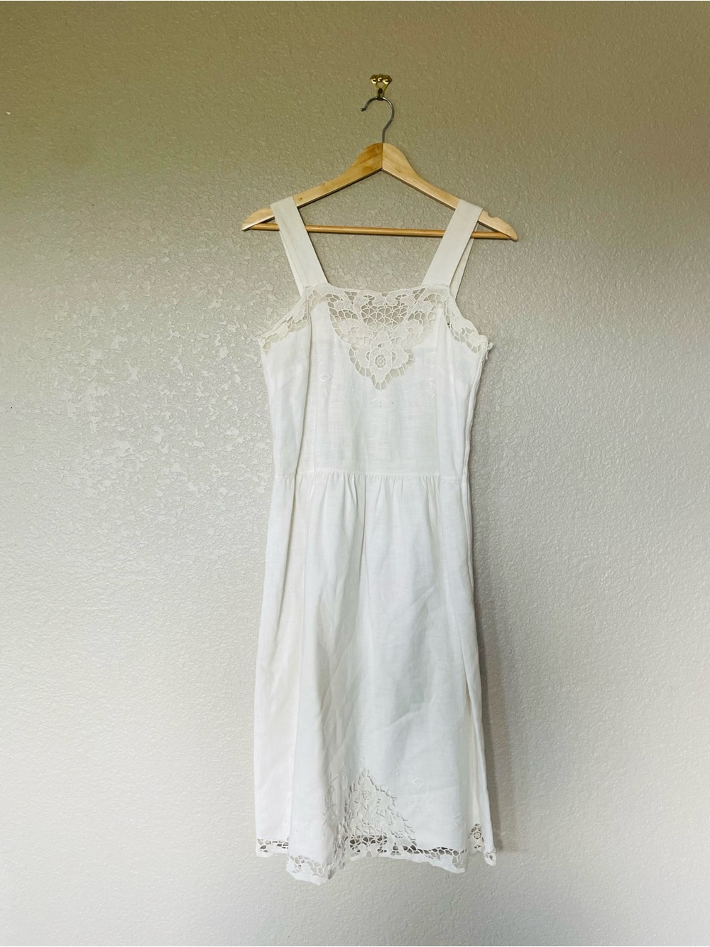 Vintage 1980s White Nancy Johnson Romantic Slip Dress
